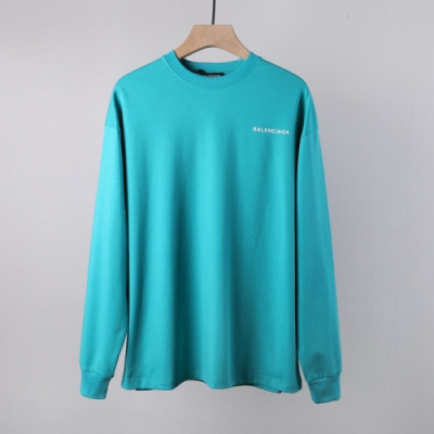 Balenciaga  Mens Logo Crew-neck Cotton Tshirts Blue - 발렌시아가 2021 남성 로고 크루넥 코튼 맨투맨 Bal01206x Size(xs - l) 블루