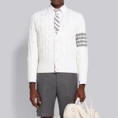 Thom Browne  Mm/Wm Strap V-neck Cardigan Ivory - 톰브라운 2021 남/녀 스트랩 브이넥 가디건 Thom01457x Size(1 - 4) 아이보리