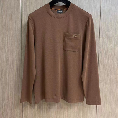 Zegna  Mens Basic Crew-neck Wool Sweater Brown - 제냐 2023 남성 베이직  터틀넥 울 스웨터 Zeg0313x Size(48 - 56) 브라운