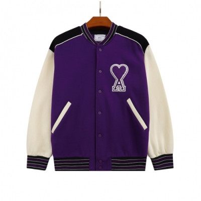 Ami  Mens Logo Casual Cashmere Jacket Purple - 아미 2021 남성 로고 캐쥬얼 캐시미어 자켓 Ami0223x.Size(m - 2xl) 퍼플