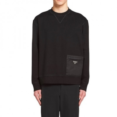 Prada  Mens Crew-neck Cotton Tshirts Black - 프라다 2021 남성 로고 크루넥 코튼 긴팔티 Pra02450x Size(m - 3xl) 블랙