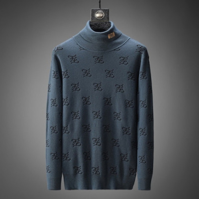 Fendi  Mens Logo Crew-neck Sweaters Blue - 펜디 2021 남성 로고 크루넥 울 스웨터 Fen01078x Size(m - 3xl) 블루