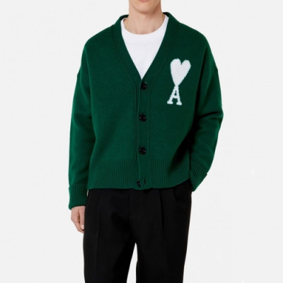 Ami  Mm/Wm Logo Casual Cardigen Green - 아미 2021 남/녀 로고 캐쥬얼 가디건 Ami0227x Size(s - l) 그린