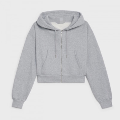 Celine  Womens Logo Cotton Hoodie Gray - 셀린느 2021 여성 로고 코튼 후디 Cel0180x Size(s - l) 그레이