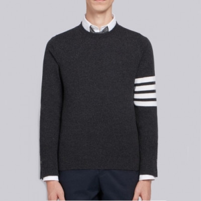 Thom Browne  Mm/Wm Strap Crew-neck Wool Sweaters Gray - 톰브라운 2021 남/녀 스트랩 크루넥 울 스웨터 Thom01492x Size(1- 4) 그레이