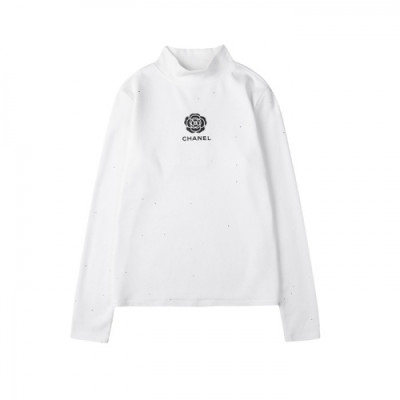 Chanel  Womens Crew-neck Logo Cotton Tshirt White - 샤넬 2021 여성 크루넥 로고 코튼 긴팔티 Cnl0816x Size(s - xl) 화이트