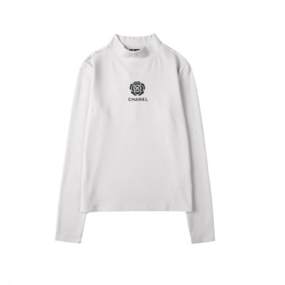 Chanel  Womens Crew-neck Logo Cotton Tshirt Gray - 샤넬 2021 여성 크루넥 로고 코튼 긴팔티 Cnl0818x Size(s - xl) 그레이