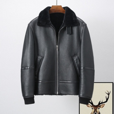 Ermenegildo Zegna  Mens Business Leather Jackets Black - 에르메네질도 제냐 2021 남성 비지니스 가죽 자켓 Zeg0323x Size(m - 3xl) 블랙