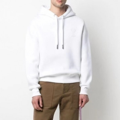 Ami  Mens Logo Casual Cotton Hoodie White - 아미 2021 남성 로고 캐쥬얼 코튼 후드티 Ami0248x Size(s - xl) 화이트