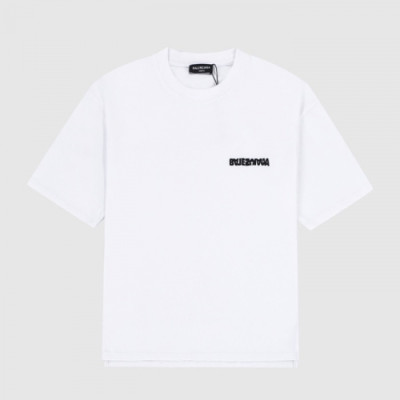 Balenciaga  Mm/Wm Logo Cotton Short Sleeved Tshirts White - 발렌시아가 2021 남/녀 로고 코튼 반팔티 Bal01270x Size(xs - l) 화이트