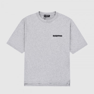 Balenciaga  Mm/Wm Logo Cotton Short Sleeved Tshirts Gray - 발렌시아가 2021 남/녀 로고 코튼 반팔티 Bal01265x Size(xs - l) 그레이