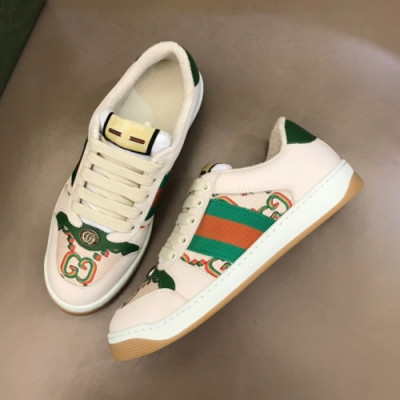 구찌  남/녀 트렌디 레더 스니커즈 Size(225 - 275) 그린 - Gucci 2021 Unisex Trendy Leather Sneakers Guc04525x Green