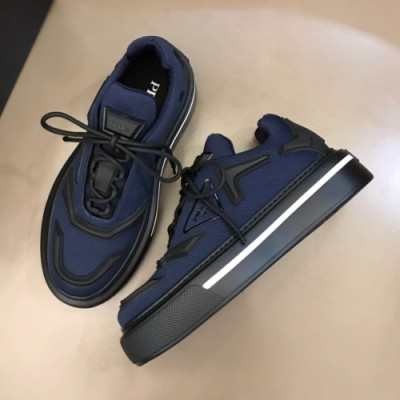 프라다  남성 레트로 레더 스니커즈 Size(240 - 270) 네이비 - Prada  Men's Retro Leather Sneakers Pra02545x Navy