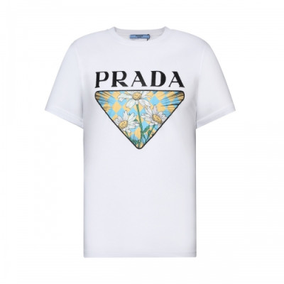 Prada  Unisex Logo Short Sleeved Tshirts White - 프라다 2021 남/녀 로고 반팔티 Pra02548x Size(s - xl) 화이트