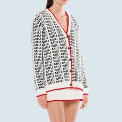 Miu miu  Womens Trendy Knit Cardigan Black - 미우미우  여성 트렌디 니트 가디건 Miu0184x Size(s - l) 블랙