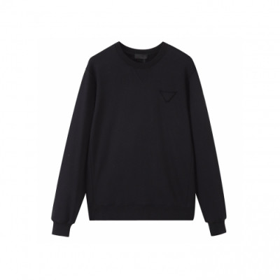 Prada  Unisex Crew-neck Cotton Tshirts Black - 프라다  남성로고 크루넥 코튼 긴팔티 Pra02562x Size(s - xl) 블랙