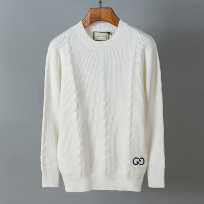 Gucci  Mens Logo Crew-neck Sweaters White - 구찌  남성 로고 크루넥 스웨터 Guc04540x Size(m - 2xl) 화이트