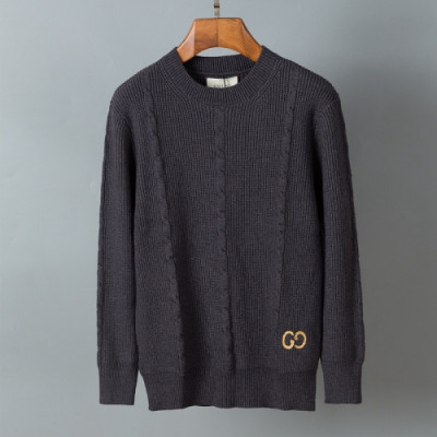 Gucci  Mens Logo Crew-neck Sweaters Gray - 구찌  남성 로고 크루넥 스웨터 Guc04542x Size(m - 2xl) 그레이