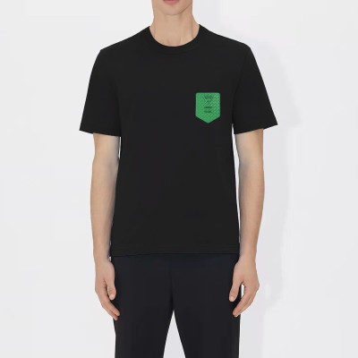 보테가 남자 크루넥 블랙 반팔티 - Unisex Black Tshirts - bot0214x