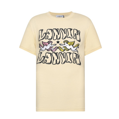 랑방 남자 이니셜 아이보리 반팔티 - LANVIN Mens Ivory Tshirts - lan30x