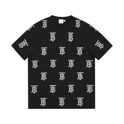 버버리 남자 크루넥 블랙 반팔티 - Unisex Black Tshirts - bur04307x