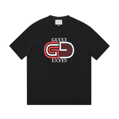 구찌 남자 크루넥 블랙 반팔티 - Mens Black Tshirts - guc04592x