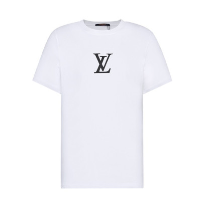 루이비통 남성 크루넥 화이트 반팔티 - Mens White Tshirts - lou03944x