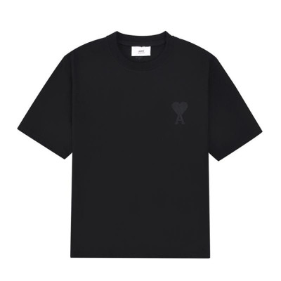 아미 여성 크루넥 블랙 반팔티 - Womens Black Tshirts - ami0268x