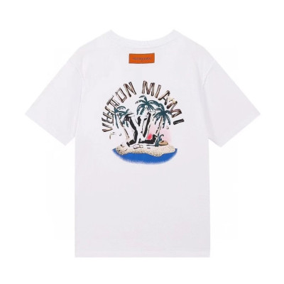 루이비통 남성 크루넥 화이트 반팔티 - Mens White Tshirts - lou03966x