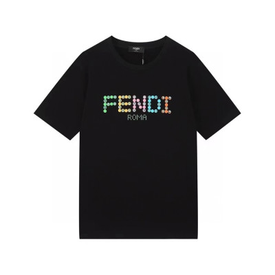 펜디 남/여 크루넥 블랙 반팔티 - Unisex Black Tshirts - fen01137x