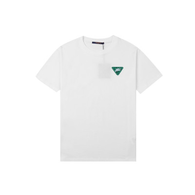 프라다 남성 크루넥 화이트 반팔티 - Mens White Tshirts - Pra02607x