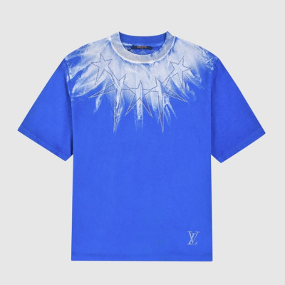 디올 남성 크루넥 블루 반팔티 - Mens Blue Tshirts - dio01707x