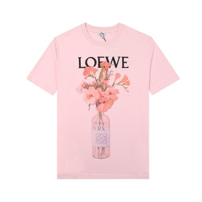 로에베 남/여 이니셜 핑크 반팔티 - Unisex Pink Tshirts - loe0565x