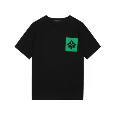 루이비통 남성 크루넥 블랙 반팔티 - Mens Black Tshirts - lou03991x