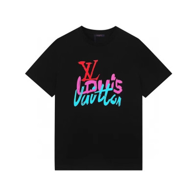 루이비통 남성 크루넥 블랙 반팔티 - Mens Black Tshirts - lou03994x