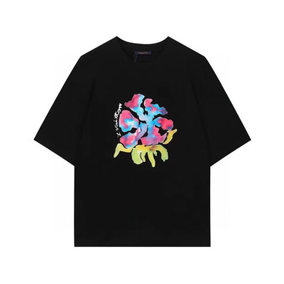 루이비통 남성 크루넥 블랙 반팔티 - Mens Black Tshirts - lou03996x