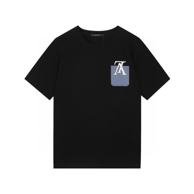 루이비통 남성 크루넥 블랙 반팔티 - Mens Black Tshirts - lou03998x