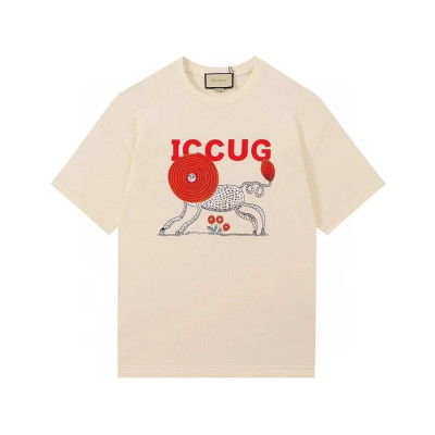 구찌 남/여 크루넥 아이보리 반팔티 - Unisex Ivory Tshirts - guc04631x