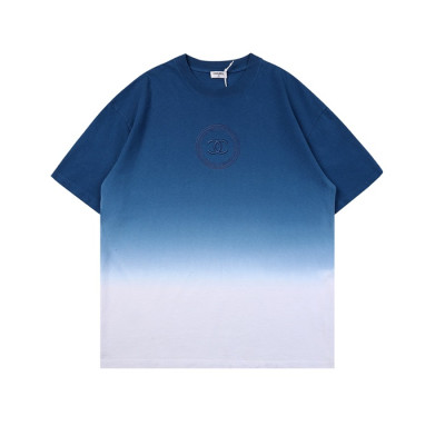 샤넬 남성 크루넥 블루 반팔티 - Mens Blue Tshirts - chl0848x