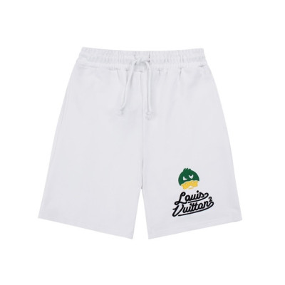 루이비통 남성 화이트 반바지 - Mens White Half-pants - lou04004x