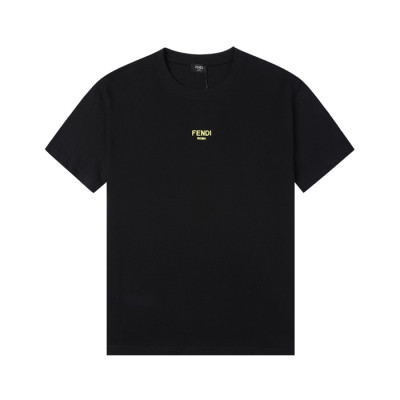 펜디 남성 크루넥 블랙 반팔티 - Mens Black Tshirts - fen01147x