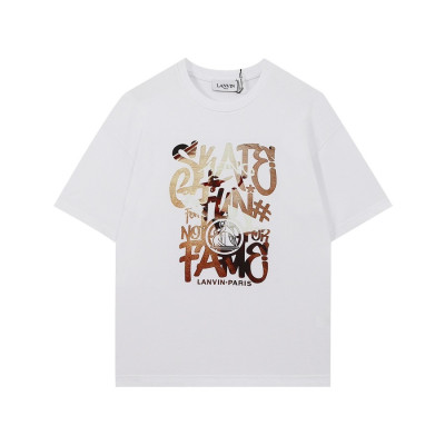 랑방 남성 이니셜 화이트 반팔티 - LANVIN Mens White Tshirts - lan23x