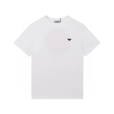 프라다 남성 크루넥 화이트 반팔티 - Mens White Tshirts - Pra02625x