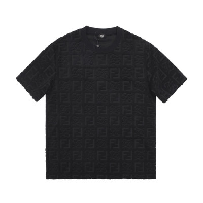 펜디 남성 크루넥 블랙 반팔티 - Mens Black Tshirts - fen01155x