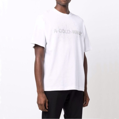 어콜드월 남성 크루넥 화이트 반팔티 - Mens White Tshirts - col0056x