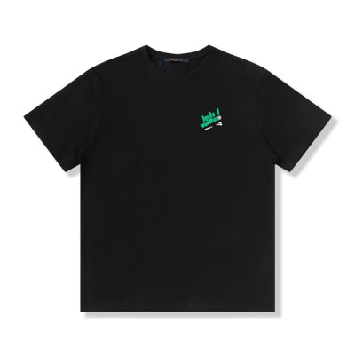 루이비통 남성 크루넥 블랙 반팔티 - Mens Black Tshirts - lou04034x