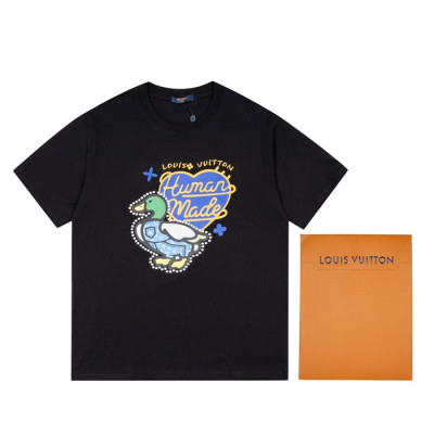 루이비통 남성 크루넥 블랙 반팔티 - Mens Black Tshirts - lou04039x