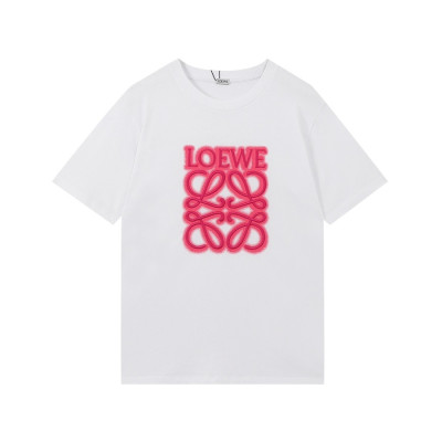 로에베 남성 이니셜 화이트 반팔티 - Mens White Tshirts - loe0575x