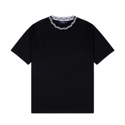 루이비통 남성 크루넥 블랙 반팔티 - Mens Black Tshirts - lou04054x