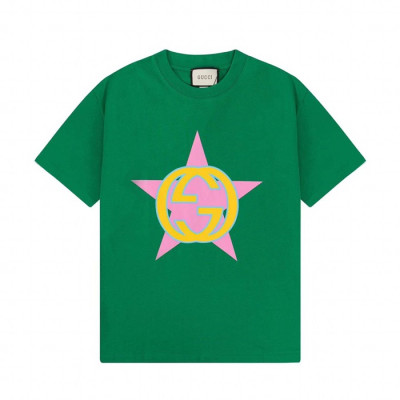 구찌 남성 크루넥 그린 반팔티 - Mens Green Tshirts - guc04658x